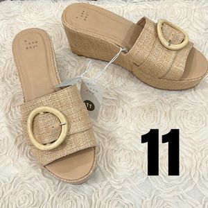 A New Day Tan Wedge Sandals